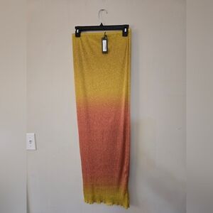 PrettyLittleThing Sheer Yellow and Pink Ombre Skirt